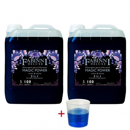PRODUSE - Pachet 2X5L Detergent Magic Power 3 in 1-este Anticalcar, Enzime speciale si concentrat (200 spalari)+dozator cadou+transport gratuit!