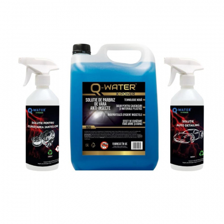 Pachet Auto-Solutie auto detailing Universala+Solutie parbriz anti-insecte+Solutie jante-sunt produse multifunctional care indeparteaza perfect murdaria de pe suprafetele exterioare si interioare ale