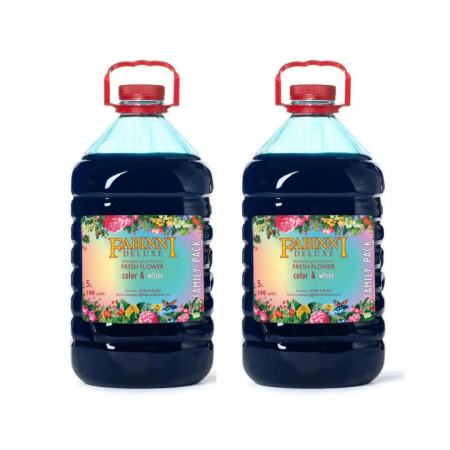 PRODUSE - Pachet Detergent Fabinni Deluxe 2X5 l Fresh+1 dozator cadou+transport gratuit
