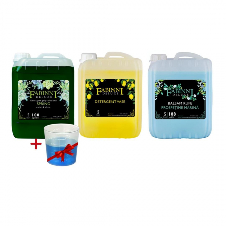 PRODUSE - Pachet Detergent Gel Spring 5L+ Detergent Vase 5L+Balsam Rufe 5 L+dozator cadou+transport gratuit!