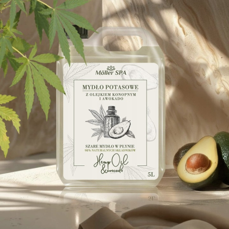Sapun Natural pentru maini si corp cu Potasiu, ulei de Cannabis si avocado 5 litri-98% ingrediente naturale-Sapunul de potasiu este cunoscut pentru blandetea sa, fiind ideal pentru ingrijirea pielii s [4]