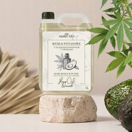 Sapun Natural pentru maini si corp cu Potasiu, ulei de Cannabis si avocado 5 litri-98% ingrediente naturale-Sapunul de potasiu este cunoscut pentru blandetea sa, fiind ideal pentru ingrijirea pielii s [6]