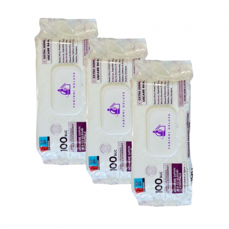 Produse BIO - Servetele cu bicarbonat si otet cu miros de Lavanda pentru curatarea tuturor suprafetelor 3 pachete x100 buc (300 buc)!