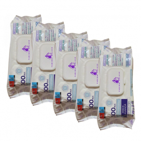 Produse BIO - Servetele cu bicarbonat si otet cu miros de lavanda pentru curatarea tuturor suprafetelor 5 pachete x100 buc (500 buc)!