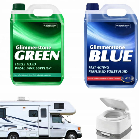 Produse pentru masini - Set Solutie pentru toalete Turistice/Autorulote/Camping/toaleta portabila-2x5 litri-250 folosiri-este o solutie concentrata-sustine descompunerea fecalelor si a hartiei igienice, previne acumularea de