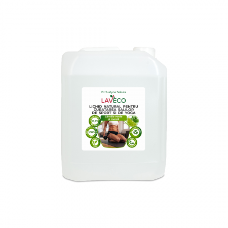 Produse BIO - Solutie pentru curatarea salilor de sport,de yoga si a spatiilor de joaca pt copii Bio(100% Naturala)-hipoalergenica cu miros de menta si lamaie-5 litri - LavEco