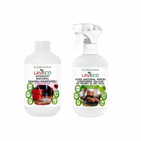 Produse BIO - Solutii pentru curatarea salilor de sport,de yoga si a spatiilor de joaca pt copii Bio(100% Naturala)-hipoalergenica cu miros de menta si lamaie+Solutie pentru curatarea podelei Bio(100%Natural)-0.5 l