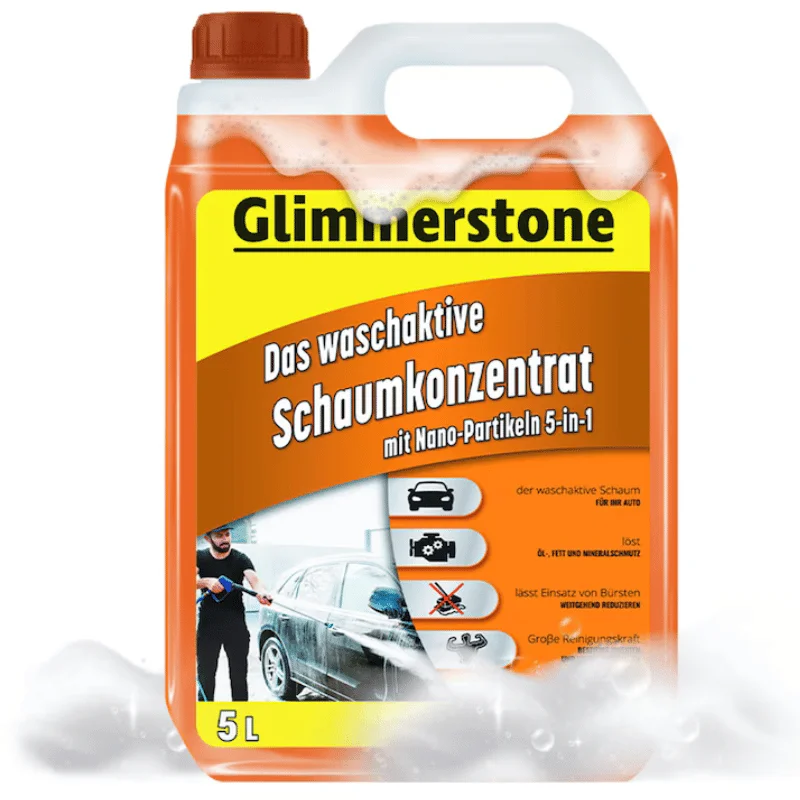 Produse pentru masini - Spuma activă pentru spălare auto Glimmerstone, 5L, pentru mașini, motociclete, efect de degresare, fără efect dăunător