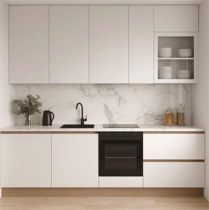 Faianta rectificata tip marmura, Adonis White 30x90, alb, finisaj lucios [2]