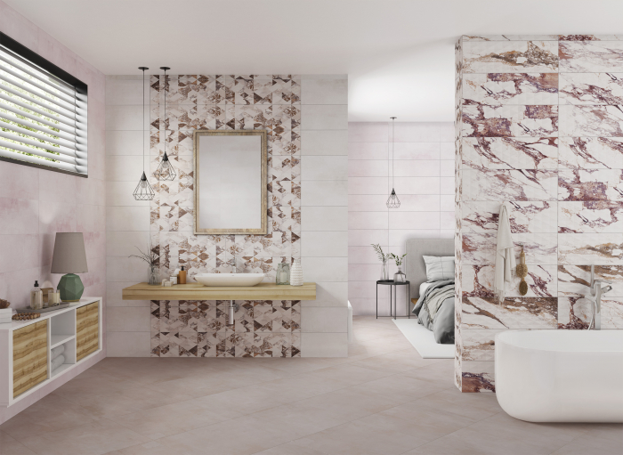Faianta rectificata tip marmura Marble Viola Bordo 3393, 24.40X74.40, bordo, 1.10mp/cut [7]