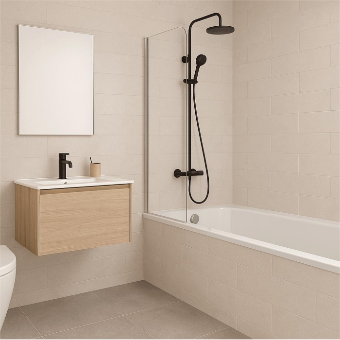 Faianta rectificata tip ciment, Mood White 30x90x0.7 cm, alb, finisaj mat [2]