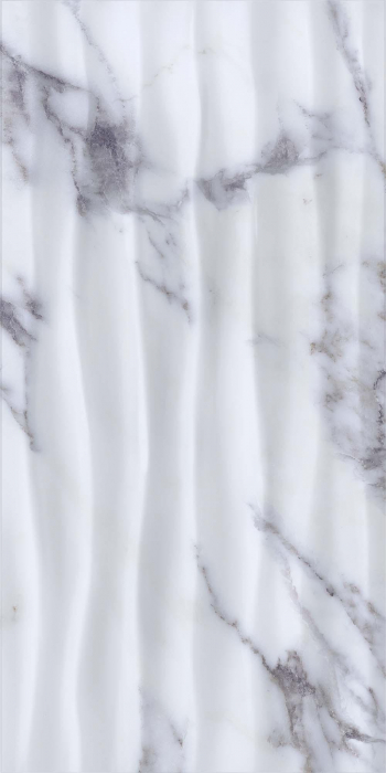 Faianta rectificata tip marmura, Statuario Waves White 4940, 30X60cm, alb, albastru [5]