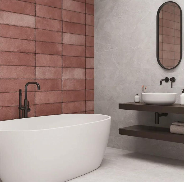 Faianta rectificata tip piatra, Juno Ruby 30x90, rosu, finisaj lucios [2]