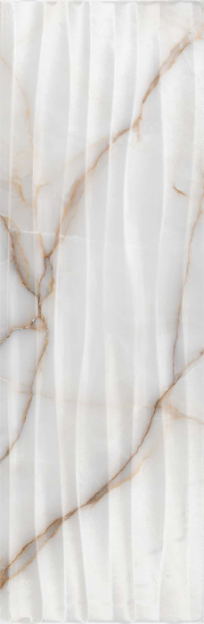 Faianta rectificata tip marmura, Goldie Onda White 4992, 24.4x74.4 cm, alb, finisaj lucios [2]