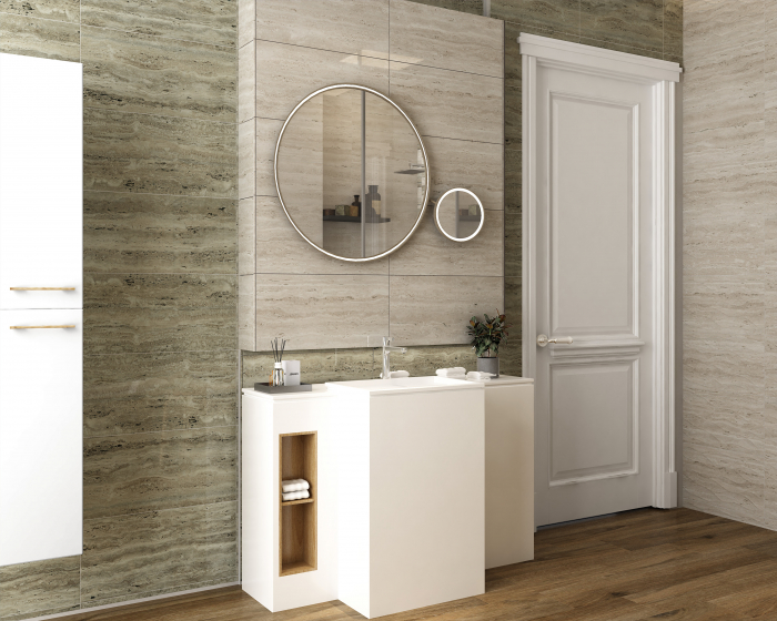 Faianta rectificata tip Travertin, Trevi Grey 4980, 30X60cm, gri, finisaj lucios [8]