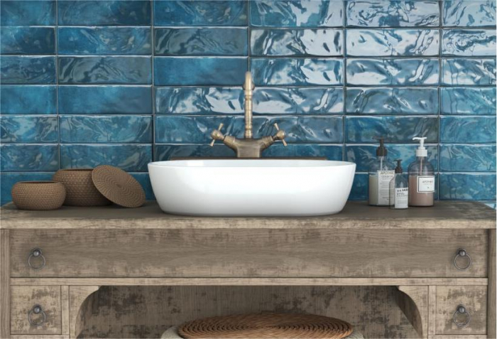 Faianta Verano Turquoise VRO90, 10x30 cm, albastru, finisaj lucios [3]