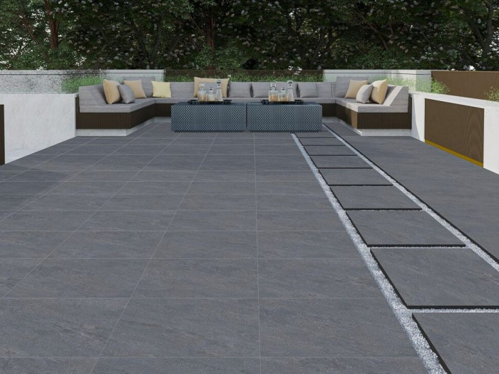 Gresie exterior 2 cm Dakota Dark Grey 1 D. 60x60 Outdoor gri, 0.73mp/cut [2]