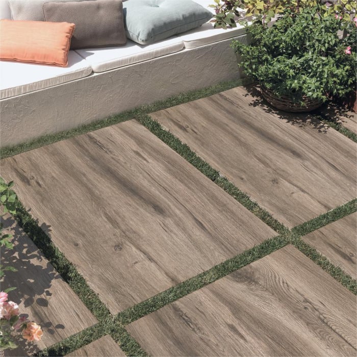 Gresie exterior 2 cm Natura Wood Oak Outdoor maro, 0.73mp/cut [2]