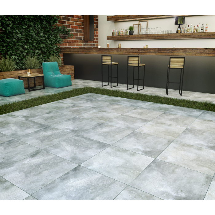 Gresie portelanata Tirol, model piatra, 9070, 60x60 cm, culoare gri, finisaj mat [2]