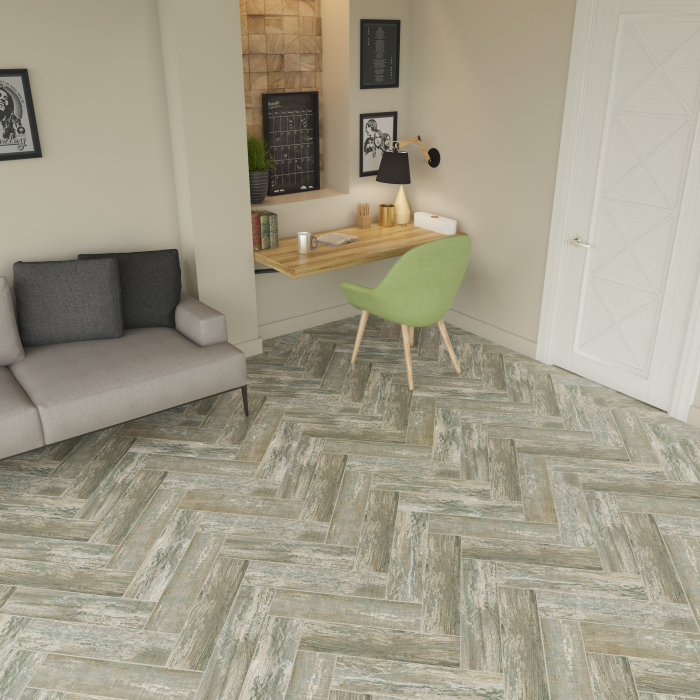 Gresie portelanata tip lemn Bohemia Green 6052, 15,5x60,5 cm, verde [7]