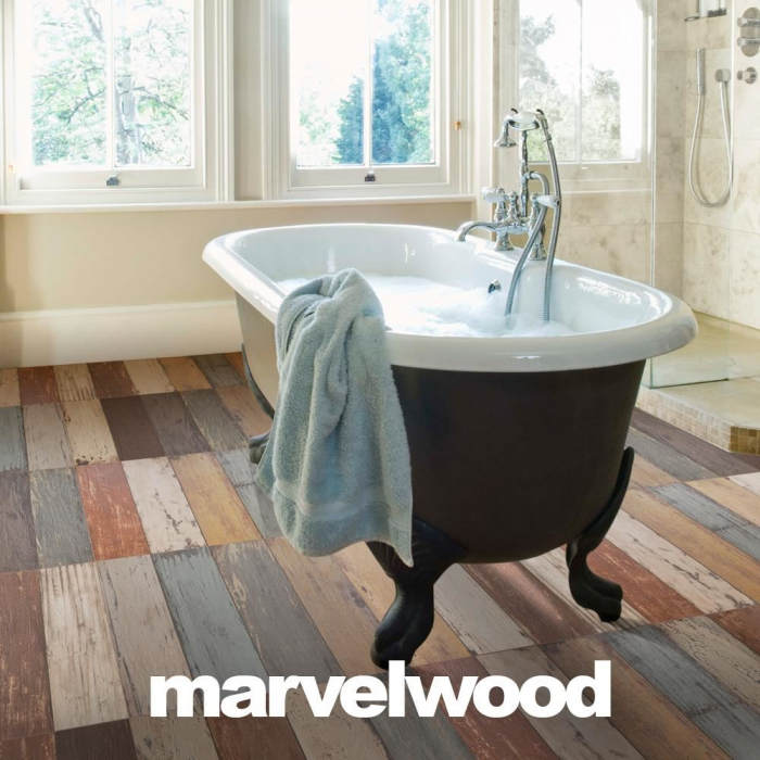 Gresie portelanata tip lemn,  Marvelwood mix Color, 15x60 cm, bej, maro, mix, finisaj mat, R10 [2]