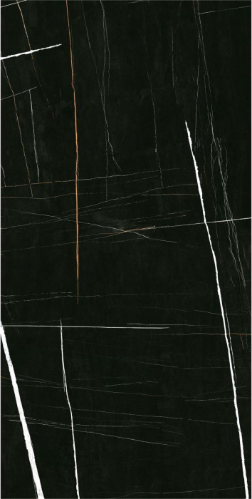 Gresie rectificata portelanata tip marmura, Sahara Noir 60x120, negru, finisaj lucios [4]
