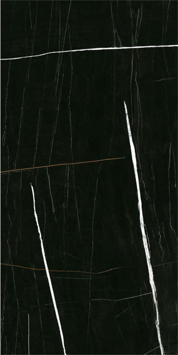 Gresie rectificata portelanata tip marmura, Sahara Noir 60x120, negru, finisaj lucios [2]