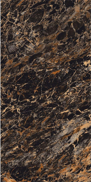 Gresie portelanata tip marmura, Lustro Dark Atlan Dark High, 60x120, negru, finisaj lucios [3]