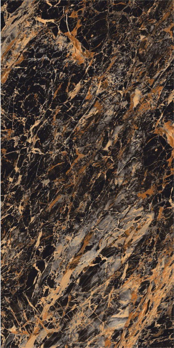 Gresie portelanata tip marmura, Lustro Dark Atlan Dark High, 60x120, negru, finisaj lucios [2]