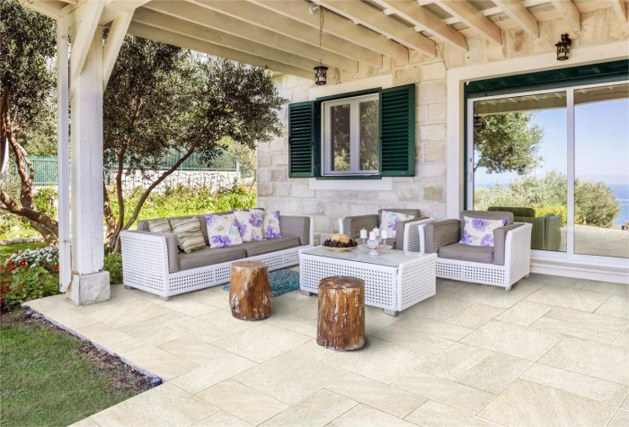 Gresie portelanata exterior tip piatra, Nordic Outdoor Beige 9724, 60x60 cm, bej [6]