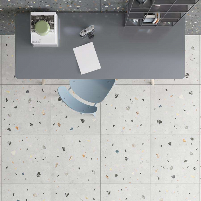 Gresie tip ciment, Sempre Junior Bianca Rec 1. 60x60x0.7 cm, rectificata, portelanata, gri, finisaj mat [2]
