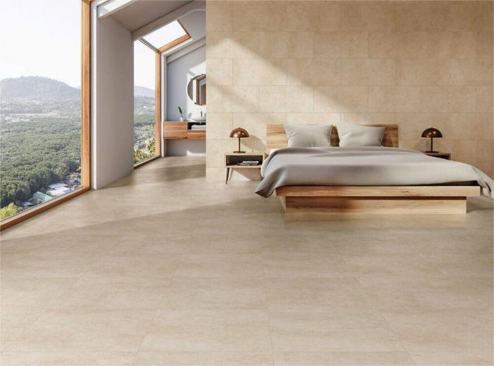 Gresie rectificata portelanata tip ciment SG Ark Ivory 60x120 cm bej, finisaj mat [6]