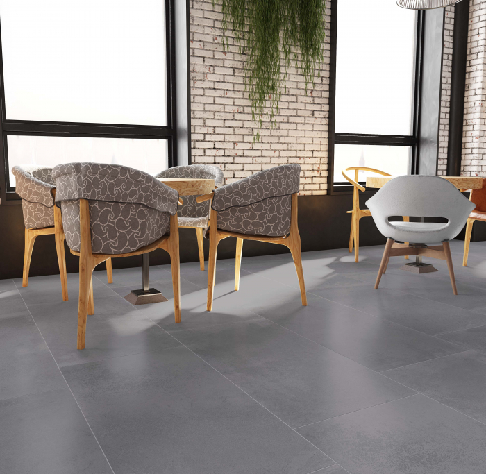 Gresie rectificata portelanata tip ciment, District Grey 6151, 60x120 cm, gri [8]