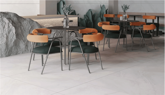 Gresie rectificata portelanata tip marmura Naos White 60x120 cm alb, finisaj mat [2]