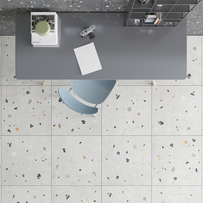 Gresie rectificata portelanata tip ciment, Sempre Grigio 1. SD12, 60x60 cm, gri, finisaj mat [2]