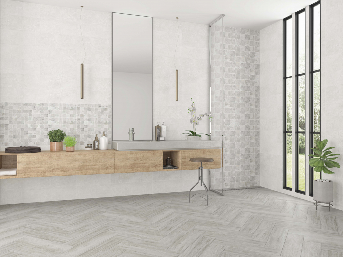 Gresie portelanata tip ciment, Infinity Matrix Grey 6200, 45x45 cm, gri [6]