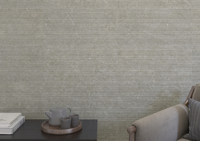 Gresie rectificata texturata Mytos Greige Mate Brushed, 60X120 cm, gri, bej, finisaj mat [2]