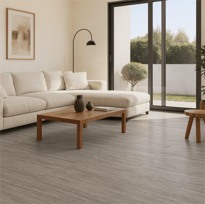 Gresie rectificata tip ciment, Hierapolis Grey 60x120 cm, gri, finisaj mat [2]