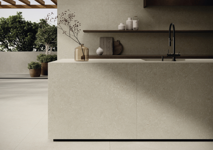 Gresie rectificata tip ciment Mytos Sand Mate Brushed, 60X120 cm, bej, finisaj mat [3]