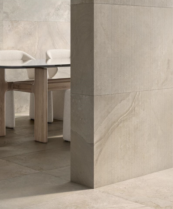 Gresie rectificata, tip ciment, Petra Viva Natural, 59.5X119.2 cm, bej, finisaj mat [5]