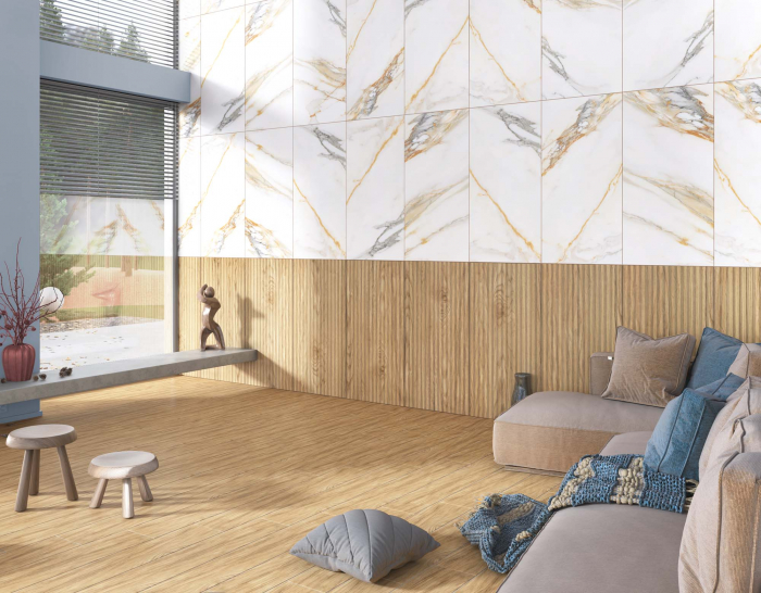 Gresie rectificata tip lemn riflaj, Tilia Structure Brown 3519, 60x120 cm, maro, finisaj mat [4]