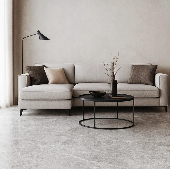 Gresie rectificata tip marmura  Adela White 60x60 cm, alb, finisaj lucios [2]