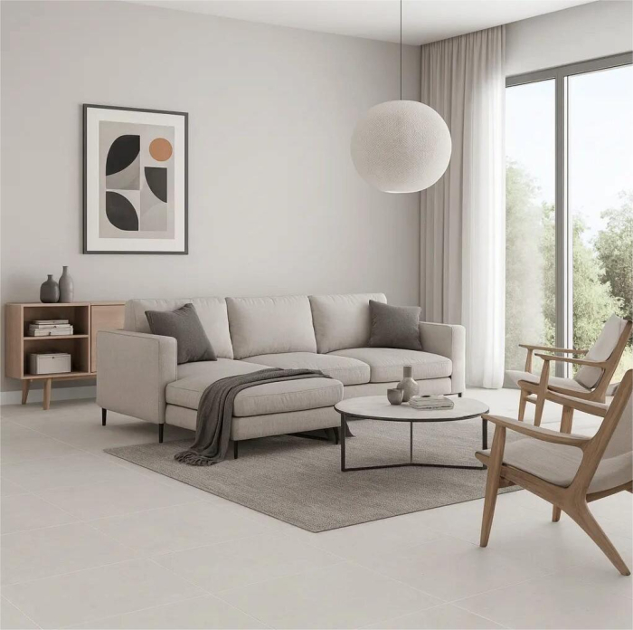 Gresie rectificata, tip piatra Fontana Light Gray 26420311 60x120 cm, gri, finisaj mat [2]