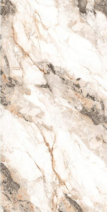 Gresie rectificata tip marmura, Gs Camel Gold Glossy Carving, 60x120cm, bej, finisaj lucios [2]