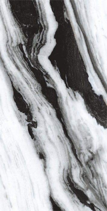 Gresie rectificata tip marmura, Panda White Special High Glossy 60x120cm, alb, negru, finisaj lucios [4]