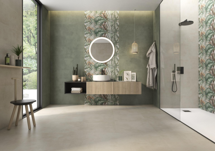 Gresie tip ciment, Eleganza Beige VG06, 60x120 cm, rectificata, crem, finisaj mat [2]