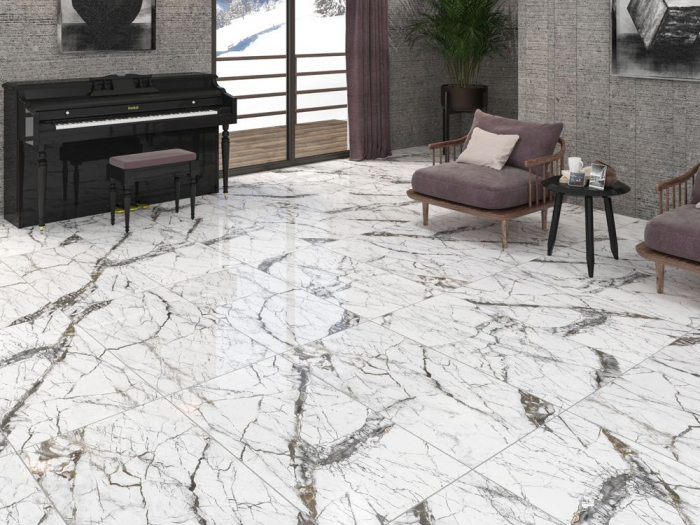 Gresie tip marmura, SG Pole Full Lap 1. 60X120, rectificata, portelanata, alb, finisaj lucios, 2.17mp/cut [3]