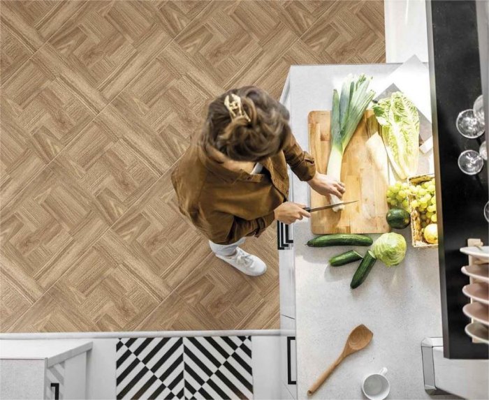 Gresie tip lemn, Nordic Wood 6046-0406, 45x45 cm, bej, finisaj mat [3]