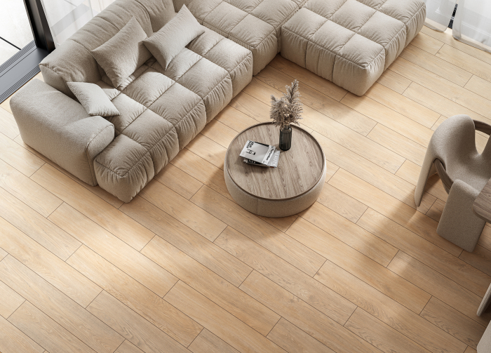 Gresie tip lemn, Neosimple Cream, 60x120cm, crem, finisaj mat [3]