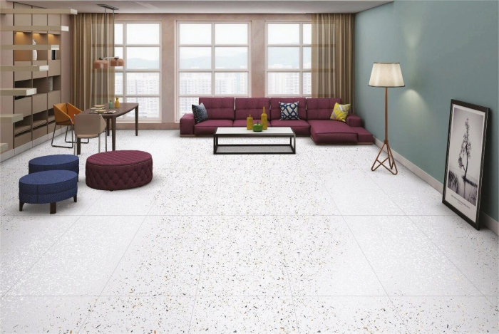 Gresie tip ciment, White Carving RS 194, 60x120 cm, alb, finisaj lucios [2]